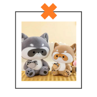 Kawaii knuffel wasbeer grijs